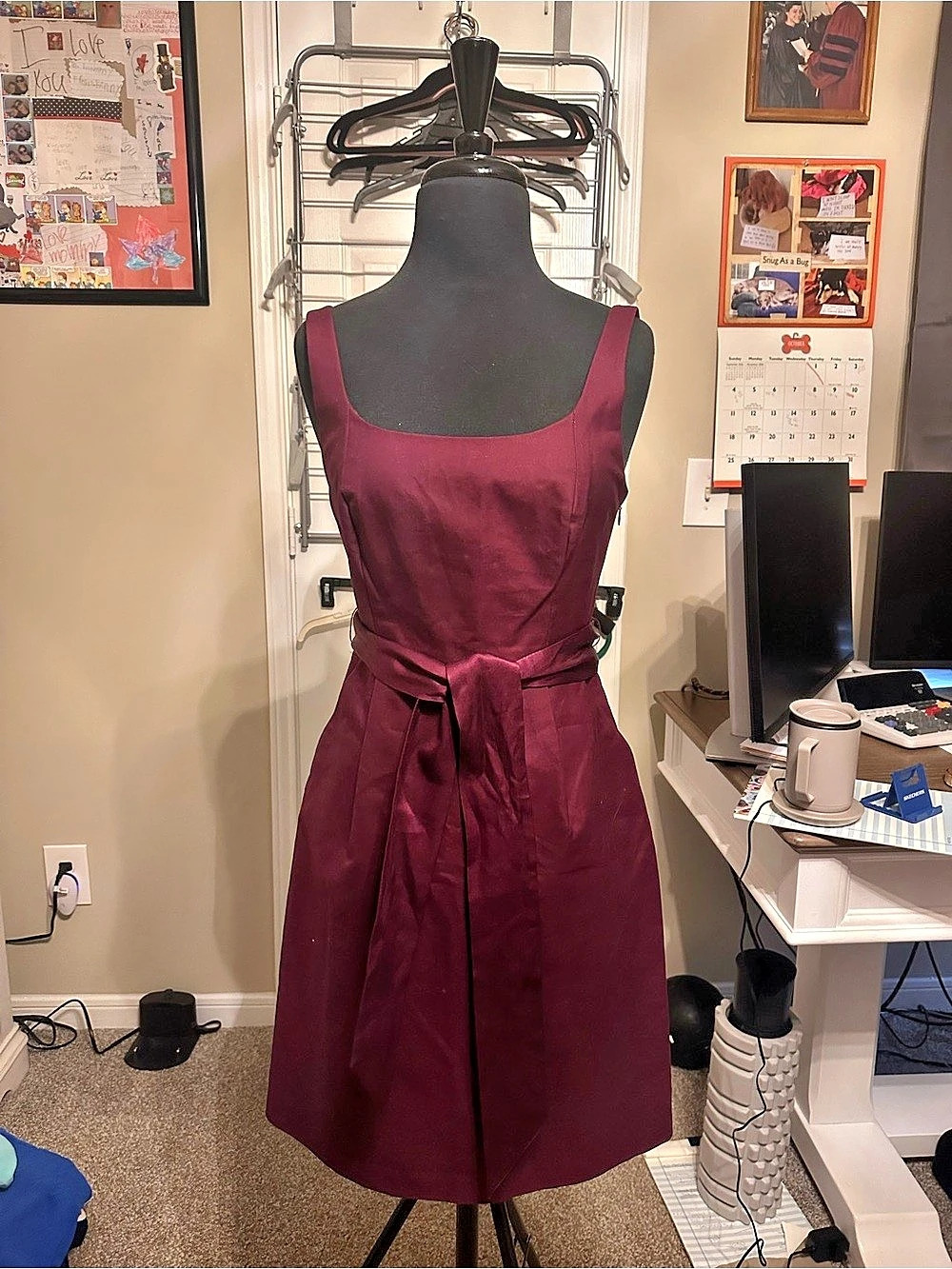 J.CREW Petite Purple Silk-Lined Dress